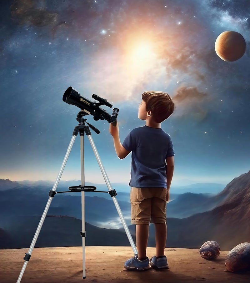 Spectrum Optical Instruments SpectrumOI Telescope for Kids, Telescope for Adults Astronomy Gifts for Kids 8-12 - Premium Refractor 70mm Aperture with Carry Bag and Phone Holder - Image 2